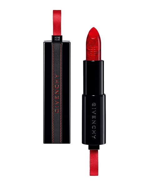 givenchy enigmatic red|Givenchy rouge interdit lipstick.